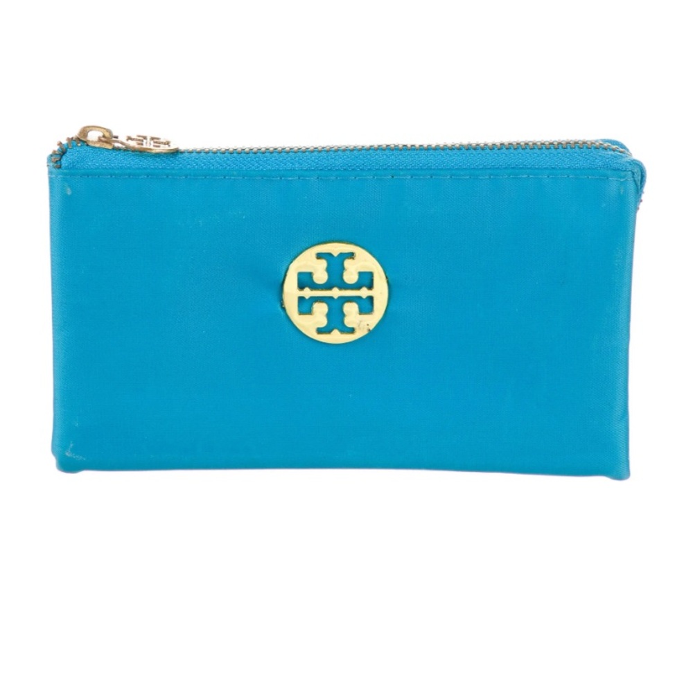 Tory Burch Blue Wallet with Gold Logo